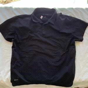 BYLT Men's size XXL Black Polka Dot Collared Shirt EUC